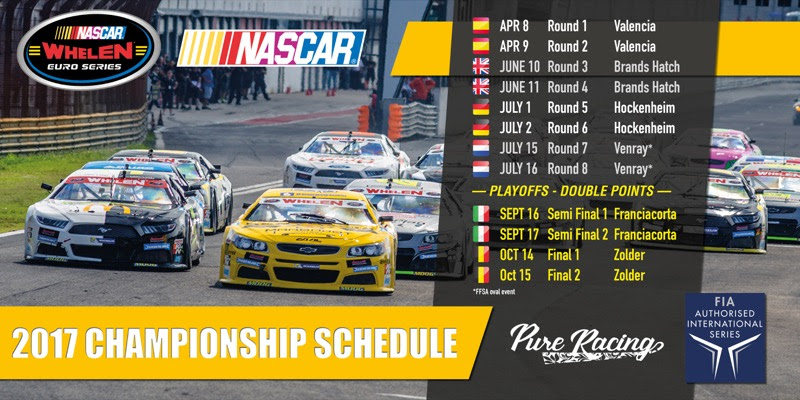 LA NASCAR PRESENTA IL CALENDARIO 2017 DELLA WHELEN EURO SERIES